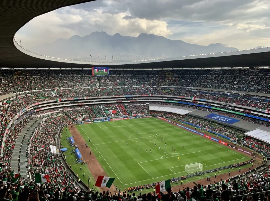 Estadio Azteca in Mexico City hosting the World Cup 2026 opening match