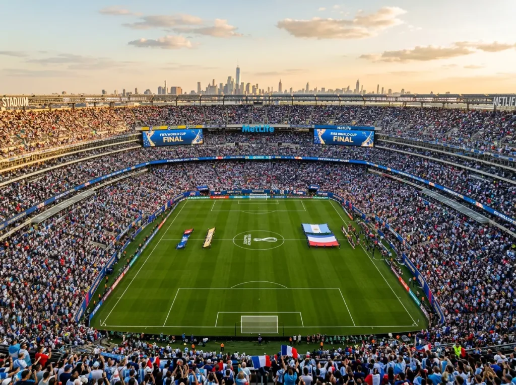 MetLife Stadium in East Rutherford New Jersey hosting the World Cup 2026 Final