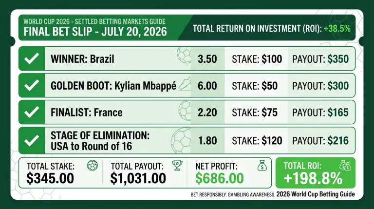 World Cup 2026 Betting Markets Settled — Winners, Upsets, ROI Guide