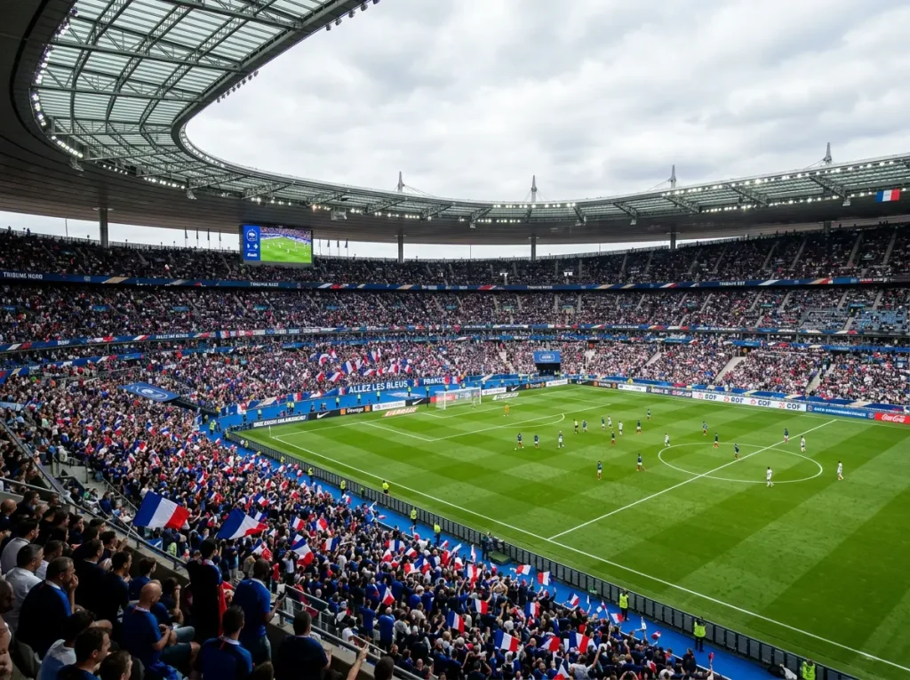 French national team in blue jerseys preparing for World Cup 2026 campaign