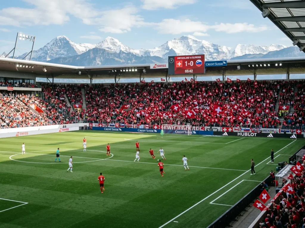 Swiss national team in red jerseys preparing for World Cup 2026 Group B challenge