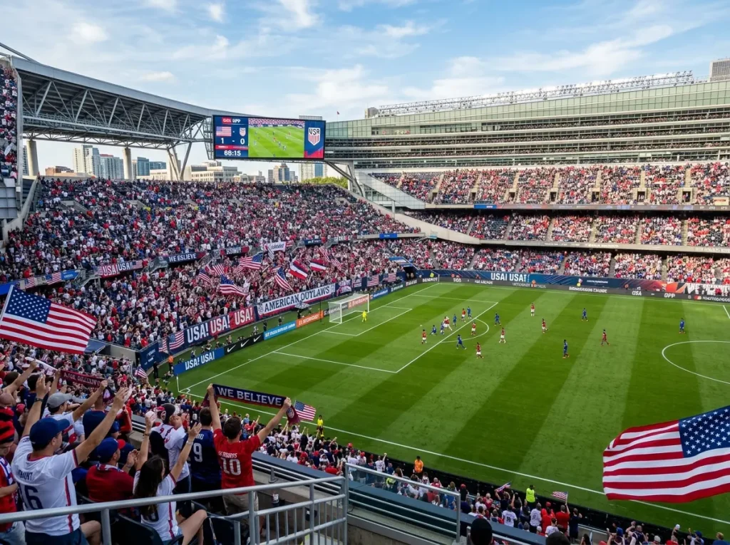 US men's national team in white jerseys preparing for World Cup 2026 on home soil