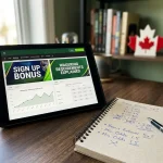 Canadian bettor calculating sportsbook bonus value with World Cup 2026 promotional materials